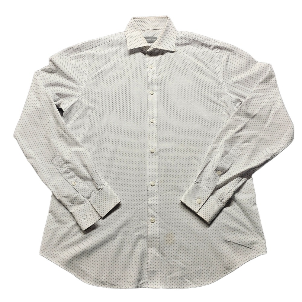 Michael Kors Dress Shirt Mens 34/35 M White Slim Fit Long Sleeve Formal ButtonUp